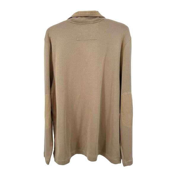 Banana Republic Tan 1/4 Zip Pullover Sweater Men's XL Long Sleeves Collared Slit - Picture 3 of 8